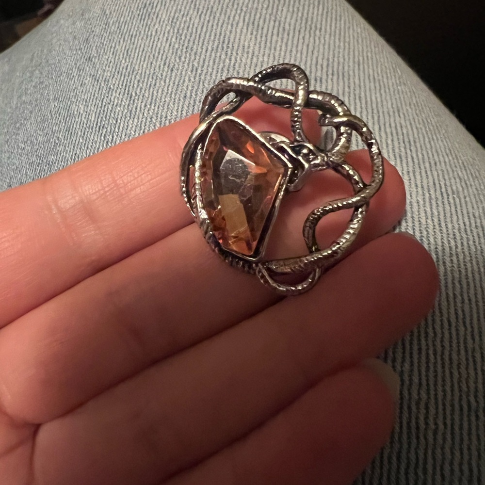 Elegant Silver and Gold-Toned Women's Brooch